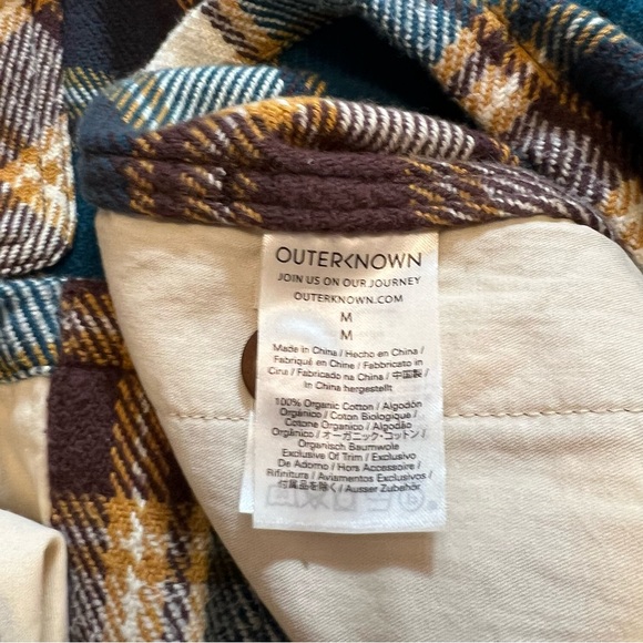 Outerknown Blanket Shirt Jacket Plaid Medium shacket button down collar - Picture 10 of 11